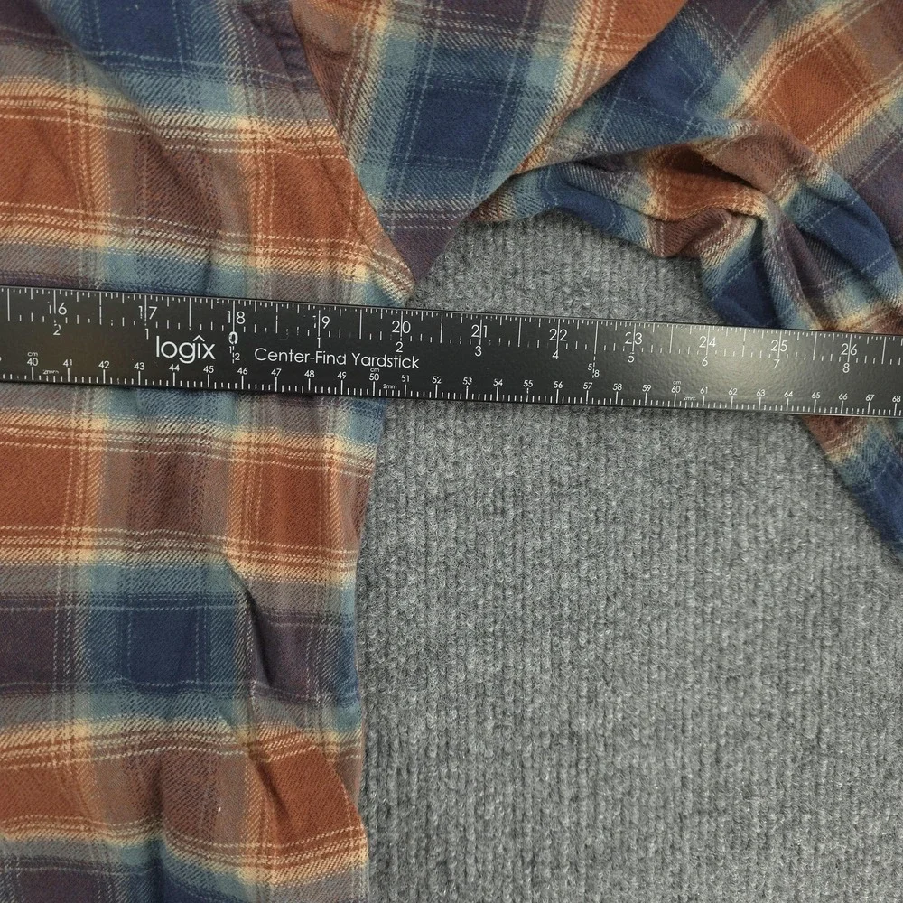 Vans Shirt Mens Small Blue Brown Plaid Flannel‎ Tailored Fit Button Up Casual - Picture 8 of 9